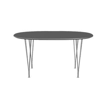 Fritz Hansen Tavolo Superellipse L135 Laminato Grigio Bromo base Cromo longho design palermo