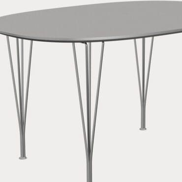 Fritz Hansen Tavolo Superellipse L135 Laminato Grigio Efeso base Cromo longho design palermo