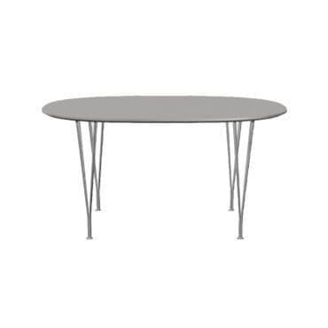 Fritz Hansen Tavolo Superellipse L135 Laminato Grigio Efeso base Cromo longho design palermo