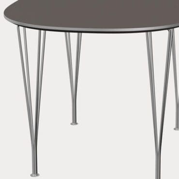 Fritz Hansen Tavolo Superellipse L135 Laminato Grigio base Cromo longho design palermo