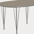 Fritz Hansen Tavolo Superellipse L135 Laminato Marrone Ottawa base Cromo longho design palermo