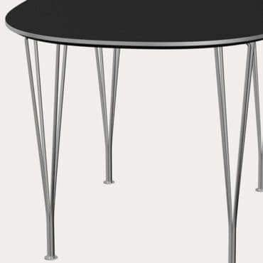 Fritz Hansen Tavolo Superellipse L135 Laminato Nero base Cromo longho design palermo