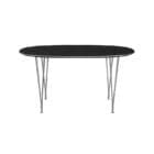 Fritz Hansen Tavolo Superellipse L135 Laminato Nero base Cromo longho design palermo