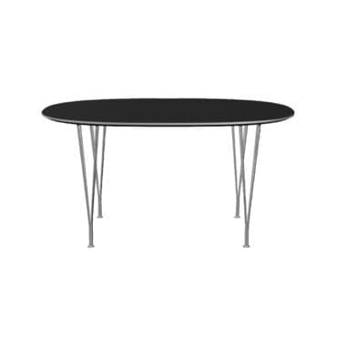 Fritz Hansen Tavolo Superellipse L135 Laminato Nero base Cromo longho design palermo