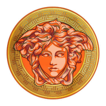 Rosenthal-Piatto-segnaposto-Versace-Medusa-Amplified-33-Arancione-Longho-Design-Palermo