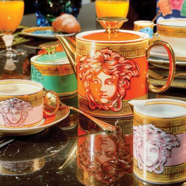 Rosenthal-Teiera-Versace-Medusa-Amplified-Arancione-Longho-Design-Palermo