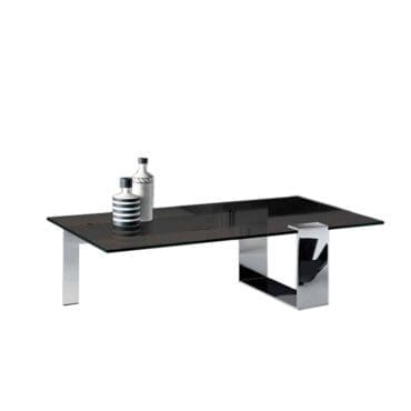 Tonelli Tavolino Plinsky 130x70 Cromato Vetro Fume Longho Design Palermo