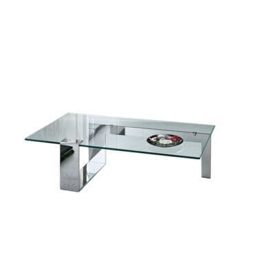Tonelli Tavolino Plinsky 130x70 Cromato Vetro Trasparente Longho Design Palermo