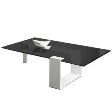 Tonelli Tavolino Plinsky 150x80 Bianco Vetro Fume Longho Design Palermo