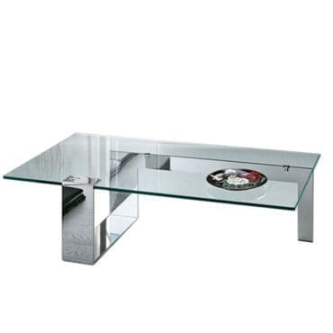 Tonelli Tavolino Plinsky 150x80 Cromato Vetro Trasparente Longho Design Palermo
