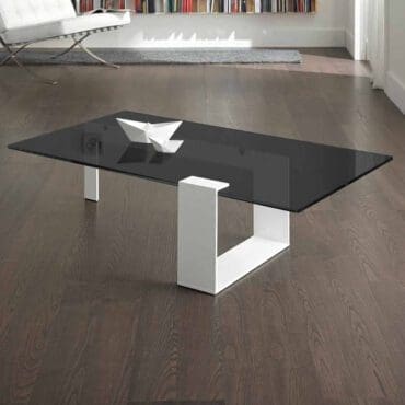Tonelli Tavolino Plinsky Bianco Vetro Fume Longho Design Palermo