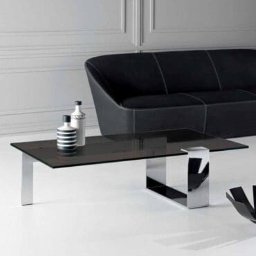Tonelli Tavolino Plinsky Cromato Vetro Fume Longho Design Palermo