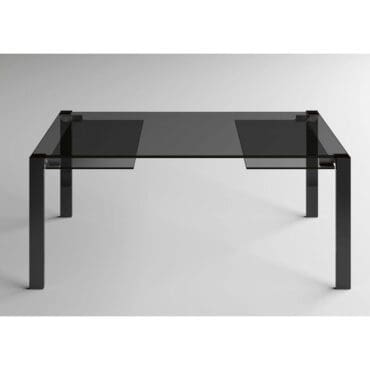 Tonelli Tavolo Livingstone Dark 120x90 Piano fume con allunghi fume 2 Longho Design Palermo