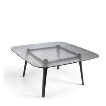 Fiam Tavolo Magma top vetro Fumo base termotrattato nero 160x160