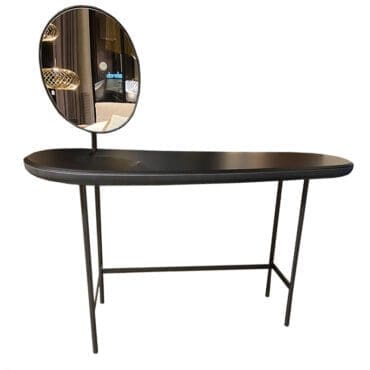 Living Divani - Scrittoio Pebble con specchio e piano laccato nero