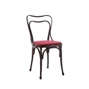 Thonet - Sedia Loos Cafè Museum base Faggio tinto noce scuro seduta Imbottita longho design palermo