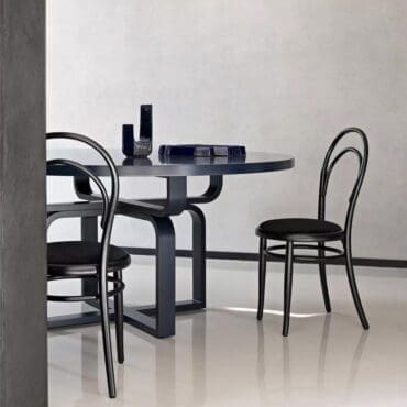 Thonet Sedia N14 Faggio laccato nero seduta Imbottita longho design palermo 1