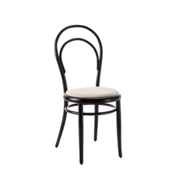 Thonet Sedia N14 Faggio laccato nero seduta Imbottita longho design palermo