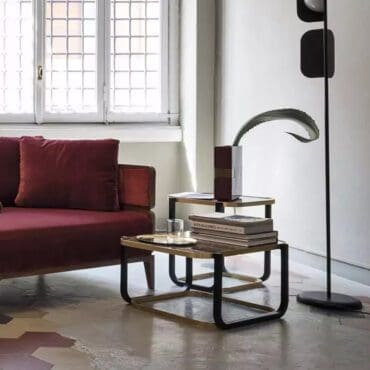 Thonet Tavolino Duet B piano in vetro longho design palermo