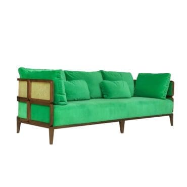 Thonet - Divano Promenade L230 struttura Noce canaletto seduta in Tessuto