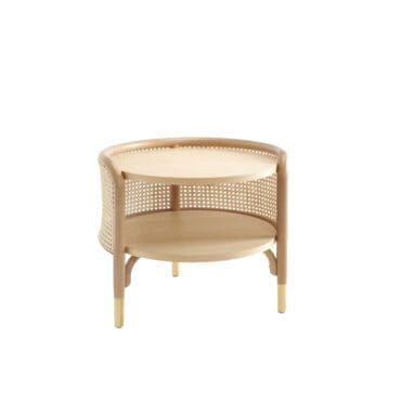 Thonet Tavolino Mos Side Table struttura Faggio con inserti paglia di Vienna ripiani Frassino longho desogn palermo