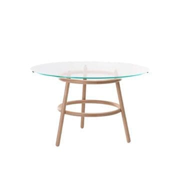 Thonet - Tavolo Magistretti 03 02 struttura Faggio piano Vetro Extrachiaro