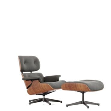 Vitra Poltrona Lounge Chair & Ottoman h84 Ciliegio americano grigio umbra base lucido lati neri longho design palermo