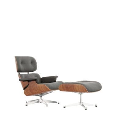 Vitra Poltrona Lounge Chair & Ottoman h84 Ciliegio americano grigio umbra base lucido longho design palermo