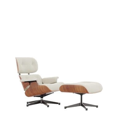 Vitra Poltrona Lounge Chair & Ottoman h84 Ciliegio americano neve base lucido lati neri longho design palermo