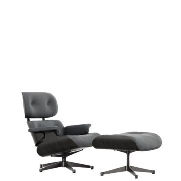 Vitra Poltrona Lounge Chair & Ottoman h84 Frassino nero asfalto base nero longho design palermo