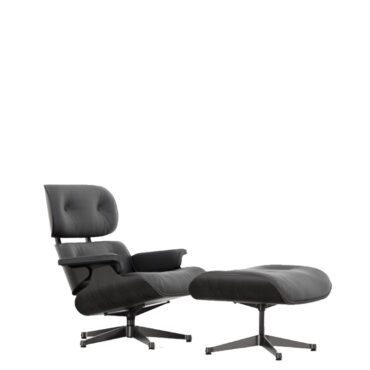 Vitra Poltrona Lounge Chair & Ottoman h84 Frassino nero nero base nero longho design palermo