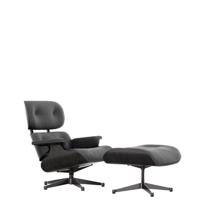 Vitra Poltrona Lounge Chair & Ottoman h84 Frassino nero nero base nero longho design palermo