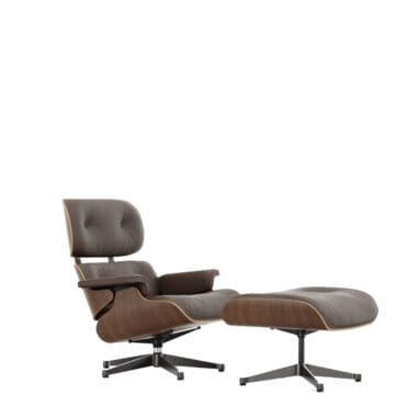 Vitra Poltrona Lounge Chair & Ottoman h84 Noce nero pigmentato castagna base lucido lati neri longho design palermo