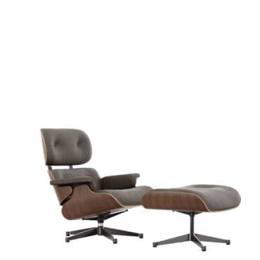 Vitra Poltrona Lounge Chair & Ottoman h84 Noce nero pigmentato marrone base lucido lati neri longho design palermo
