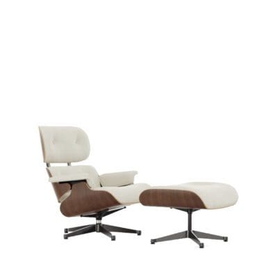 Vitra Poltrona Lounge Chair & Ottoman h84 Noce nero pigmentato neve base lucido lati neri longho design palermo