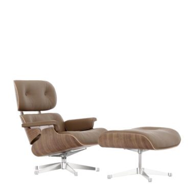 Vitra Poltrona Lounge Chair & Ottoman h84 Noce pigmentato bianco oliva base lucido longho design palermo