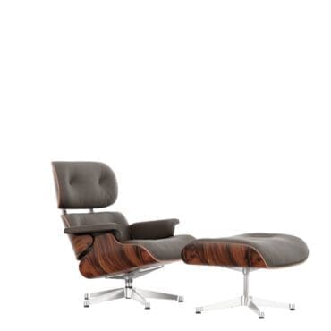 Vitra - Poltrona Lounge Chair & Ottoman h84 Palissandro Santos marrone base lucido