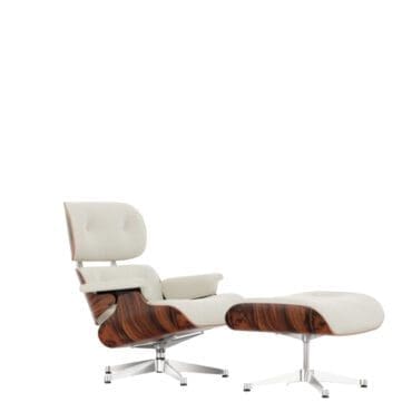 Vitra - Poltrona Lounge Chair & Ottoman h84 Palissandro Santos neve base lucido