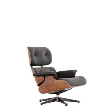 Vitra Poltrona Lounge Chair h84 Ciliegio americano cioccolato base lucido lati neri longho design palermo