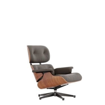 Vitra Poltrona Lounge Chair h84 Ciliegio americano marrone base lucido lati neri longho design palermo