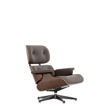 Vitra Poltrona Lounge Chair h84 Noce nero pigmentato castagna base lucido lati neri longho design palermo