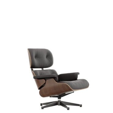 Vitra Poltrona Lounge Chair h84 Noce nero pigmentato cioccolato base lucido lati neri longho design palermo