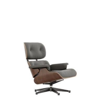 Vitra Poltrona Lounge Chair h84 Noce nero pigmentato grigio umbra base lucido lati neri longho design palermo