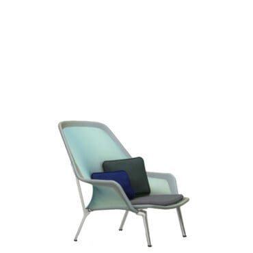 Vitra Poltrona Slow Chair base lucido rivestimento maglia blu verde longho design palermo