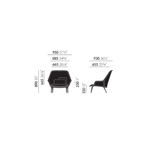 Vitra Poltrona Slow Chair base lucido rivestimento maglia longho design palermo