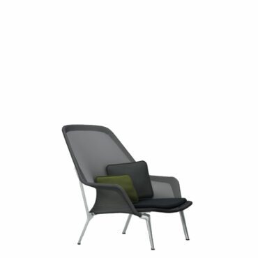 Vitra Poltrona Slow Chair base lucido rivestimento maglia nero longho design palermo
