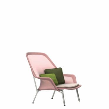 Vitra Poltrona Slow Chair base lucido rivestimento maglia rosso crema longho design palermo