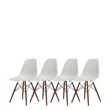 Vitra Set di 4 Sedie Seames Plastic Chair DSW Acero Scuro Bianco Longho Design Palermo