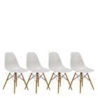 Vitra Set di 4 Sedie Seames Plastic Chair DSW Frassino Bianco Longho Design Palermo