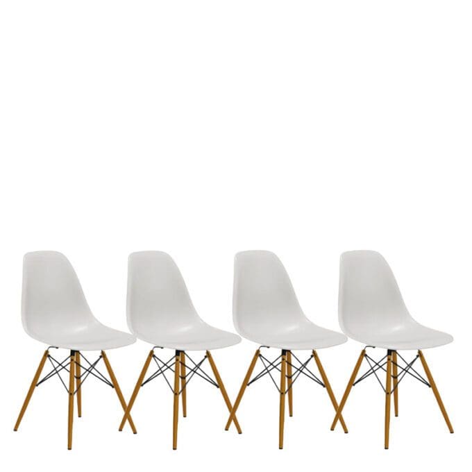 Vitra Set di 4 Sedie Seames Plastic Chair DSW Frassino Bianco Longho Design Palermo